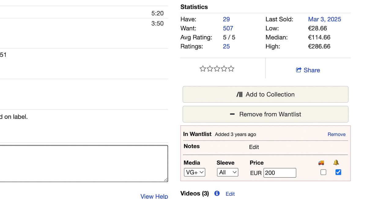 discdogs on a Discogs release page